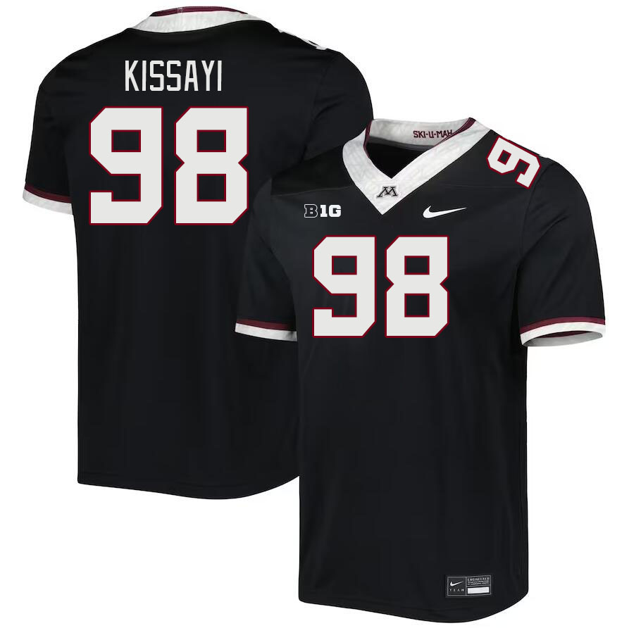 Men #98 Adam Kissayi Minnesota Golden Gophers College Football Jerseys Stitched-Black